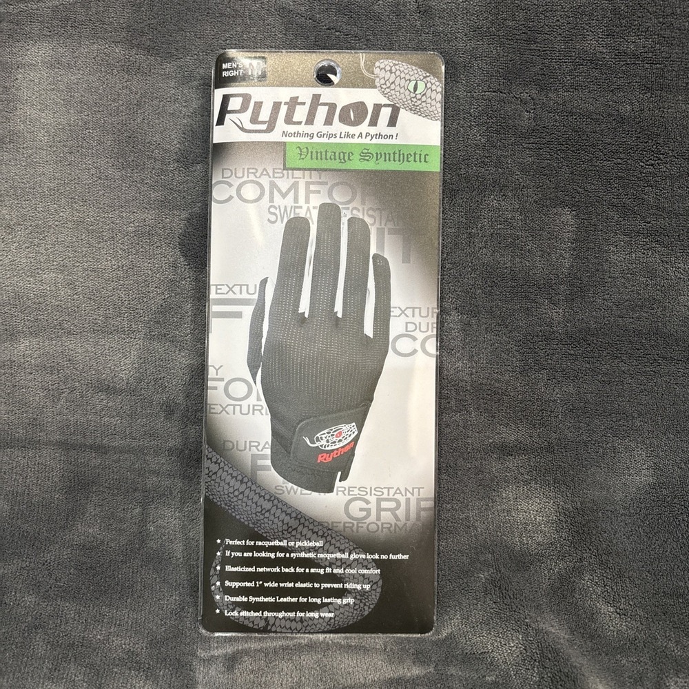Python Vintage Synthetic Racquetball Glove Men's Right Medium